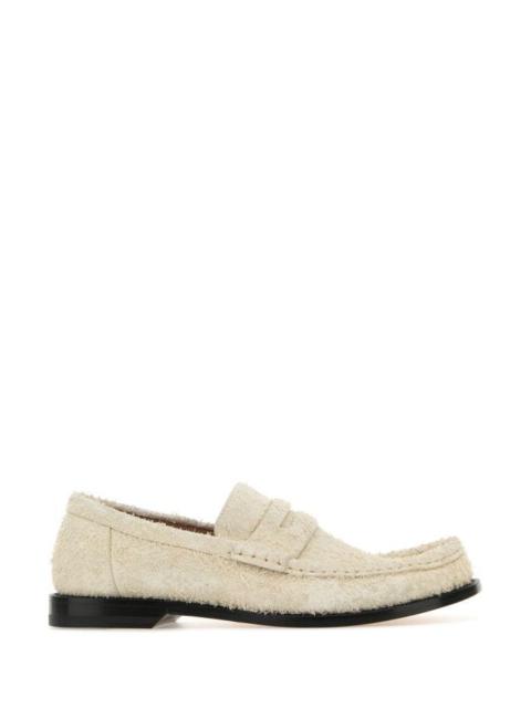 Loewe Woman Ivory Suede Campo Loafers