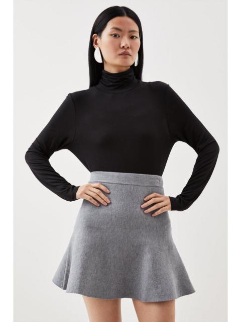 KAREN MILLEN Compact Wool Look Knit Flippy Mini Skirt