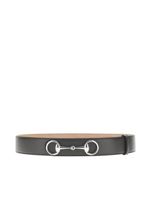 GUCCI Gucci 'Gucci Horsebit 1955' Leather Belt Grey