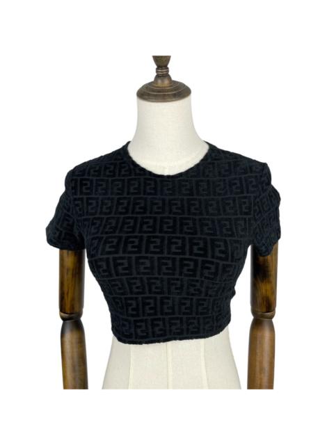 FENDI Vintage Fendi Roma Zucca Monogram Velvet Terry Cloth