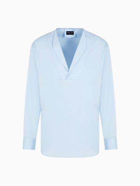 GIORGIO ARMANI LUXURY COTTON TWILL POLO SHIRT