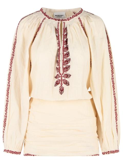 Isabel Marant Étoile Isabel Marant Etoile 'Ludy' Short Dress In Beige And Red Cotton Women