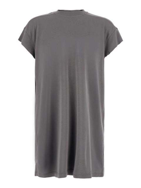 Rick Owens Rick Owens Men 'Jumbo' Grey T-Shirt With Ribbed Crew Neck And Dropped Shoulders In Cotton For Men