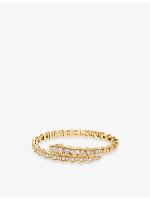 BVLGARI Serpenti Viper 18ct Yellow-Gold And 2.76ct Pavé Diamond Bracelet