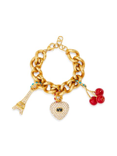 Valentino Valentino Garavani Chez Valentino Bracelet in Antique Brass/Multi/Crystal at Nordstrom