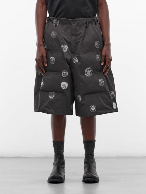 Yohji Yamamoto Black Graphic Padded Shorts