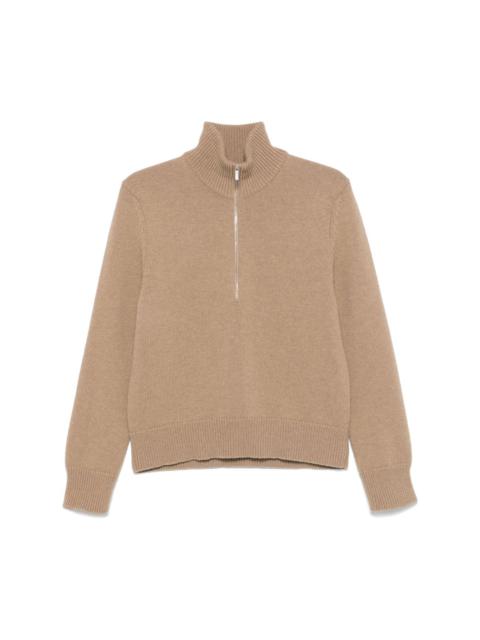 intarsia half-zip sweater