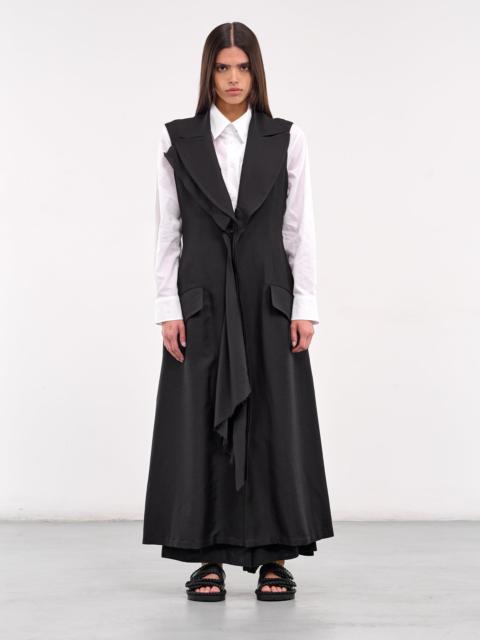 Yohji Yamamoto Twill Front Draped Sleeveless Dress