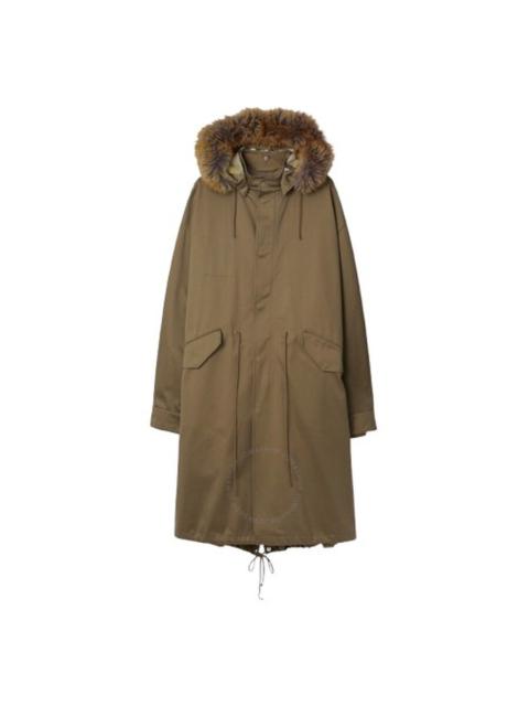 Burberry Faux Fur And Cotton Parka