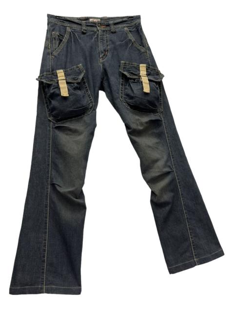 Other Designers Edwin × Vintage - 🔥Vtg EDWIN 3D Pocket Rusty Bush Cargo Stretch Denim Flared