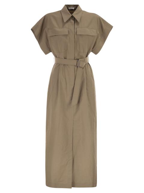 Brunello Cucinelli Brunello Cucinelli Women Chemise Dress In Technical Cotton And Nylon Poplin With Belt
