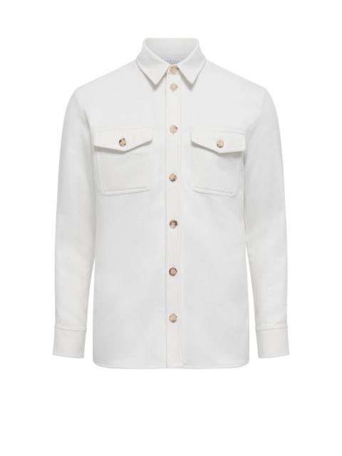 GABRIELA HEARST Lucas Overshirt in Ivory Winter Silk