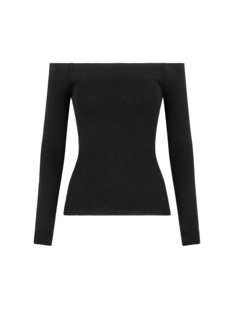 TOM FORD LONG SLEEVE OFF THE SHOULDER KNIT TOP