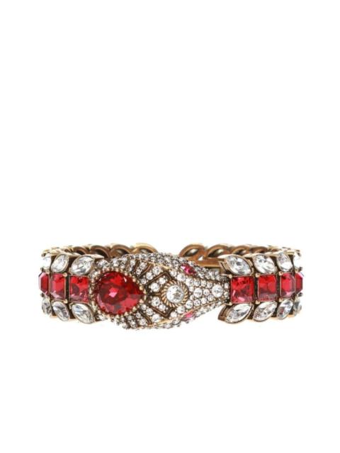 GUCCI Snake Motif Crystal-embellished Bracelet