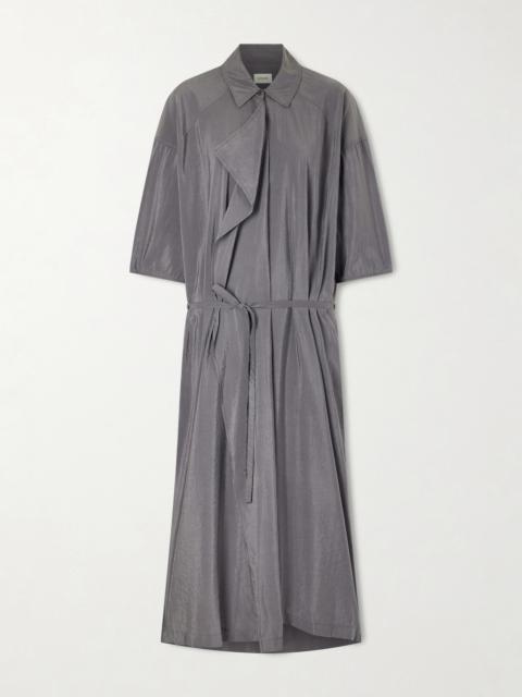 Lemaire Belted Silk-blend Satin Shirt Dress