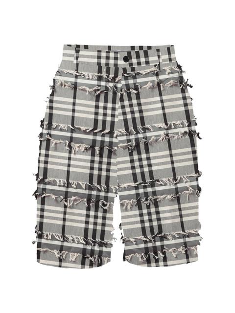 HENRIK VIBSKOV FAST SHORTS - WHITE BLACK FRINGE