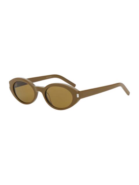 SAINT LAURENT Saint Laurent Women Brown Sunglasses With Cat-Eye Design And Embossed Logo Lettering On The Temples 