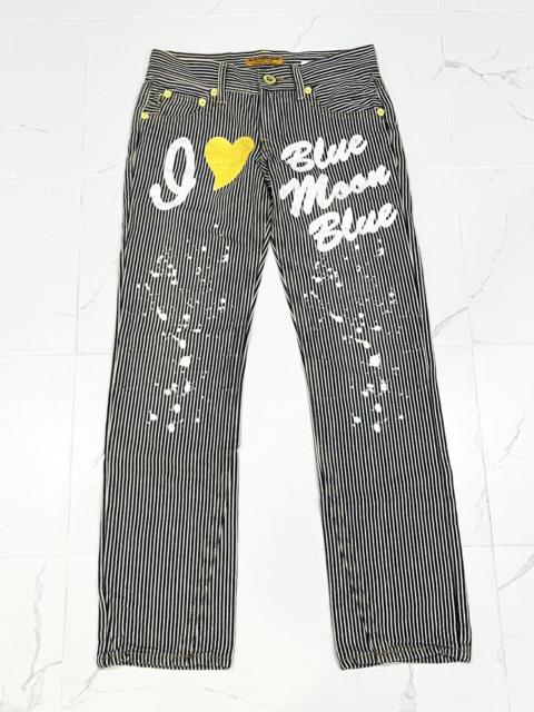 Blue Blue Japan Blue Moon Blue Big Spell Out Hickory Denim Jeans