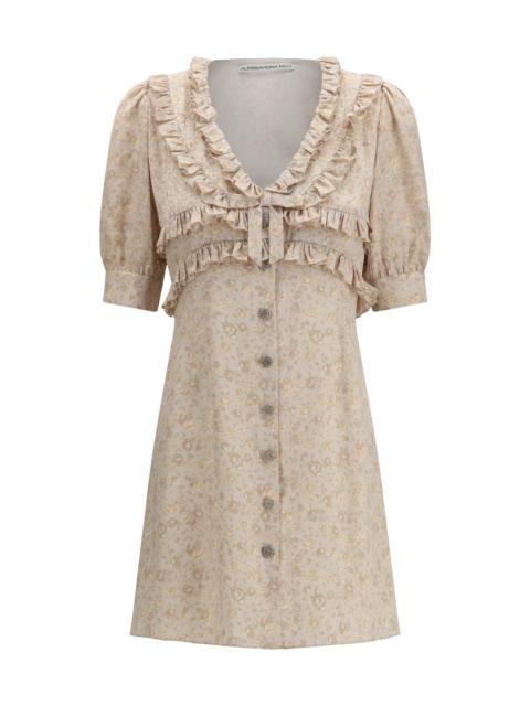 Alessandra Rich Alessandra Rich Women Print Silk Jacquard Mini Dress With Jwl