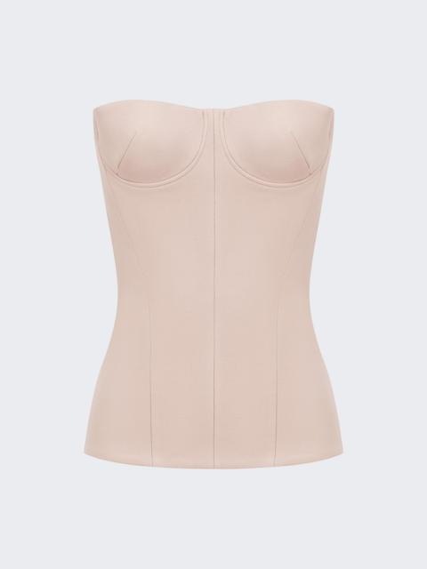ALEX PERRY Suiting Longline Cupped Corset Top Sepia