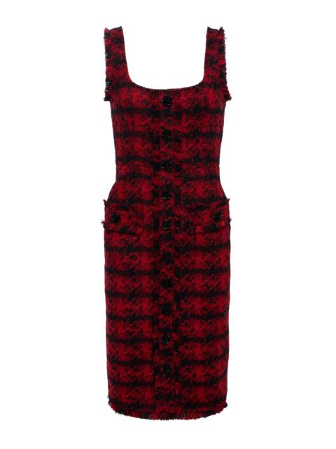L'AGENCE Aya Tweed Midi Dress