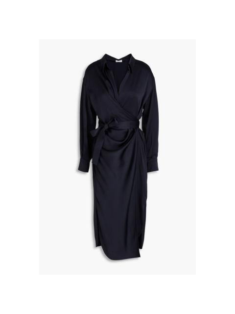 Brunello Cucinelli Brunello Cucinelli Deep Ocean Wrap Dress