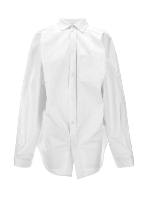 BALENCIAGA Asymmetric shirt with logo embroidery