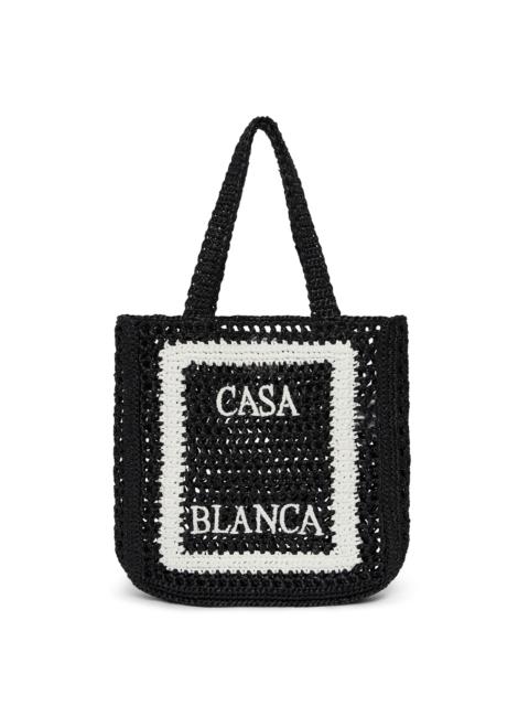 CASABLANCA Black Raffia Tote