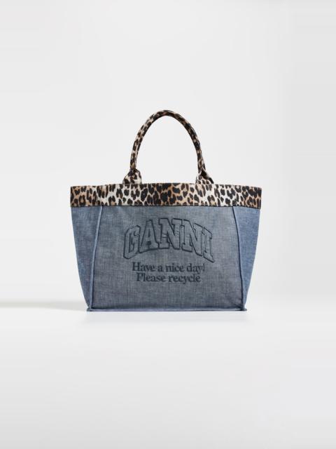 GANNI Medium Trapeze Shopper Flock Reversible Tote