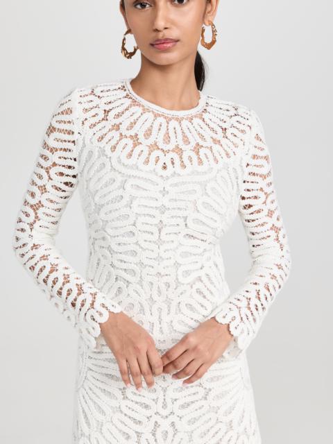 SIMKHAI Mccall Cage Crochet Embroidery Mini Dress