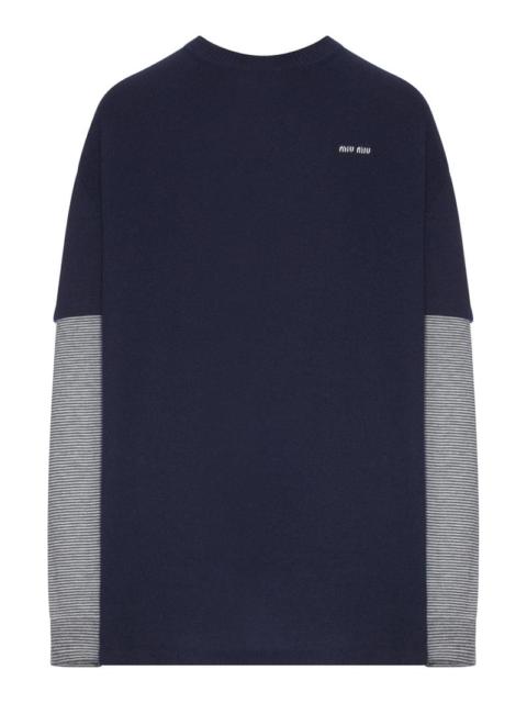 Miu Miu Miu Miu Women Layered Crew Neck Cashmere Sweater