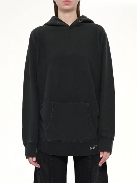 Maison Margiela Organic Cotton Fleece Hoodie in Vintage Carbon