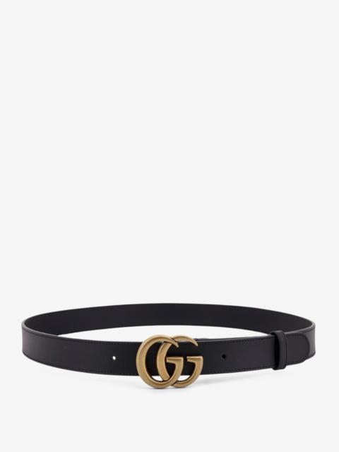 GUCCI Gucci GG Marmont Leather Belt Black