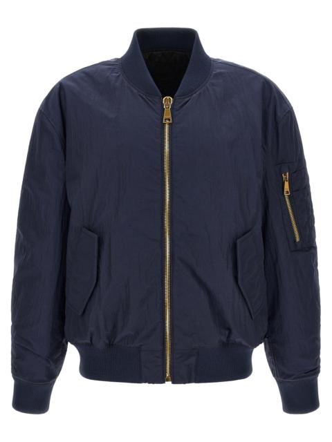 Balmain Balmain Men Logo Embroidery Bomber Jacket