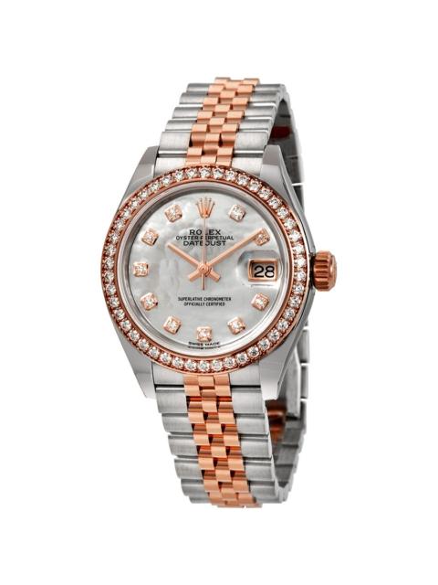 ROLEX Rolex Lady Datejust Mother of Pearl Steel and 18K Everose Gold Diamond Jubilee Watch 279381MDJ