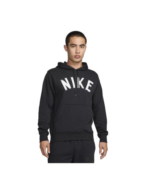 Nike Nike Swoosh Dri-FIT French Terry Pullover Fitness Hoodie Asia Sizing 'Black White' FV9920-010