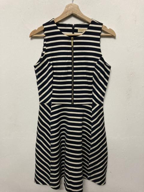 Other Designers Michael Kors Sleeveless Striped Front Zip A Line Women Dress
