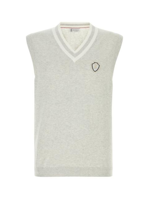 Brunello Cucinelli Light grey cotton vest
