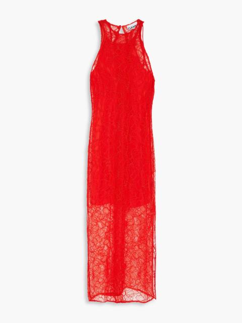 GANNI Corded lace midi dress