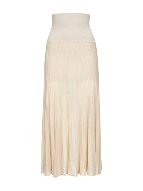 Isabel Marant Isabel Marant Women Light Beige Pleated Crepe Knit Ezra Long Skirt