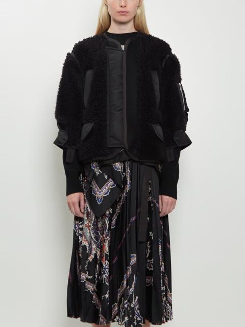 sacai Faux Shearling x Nylon Twill Blouson