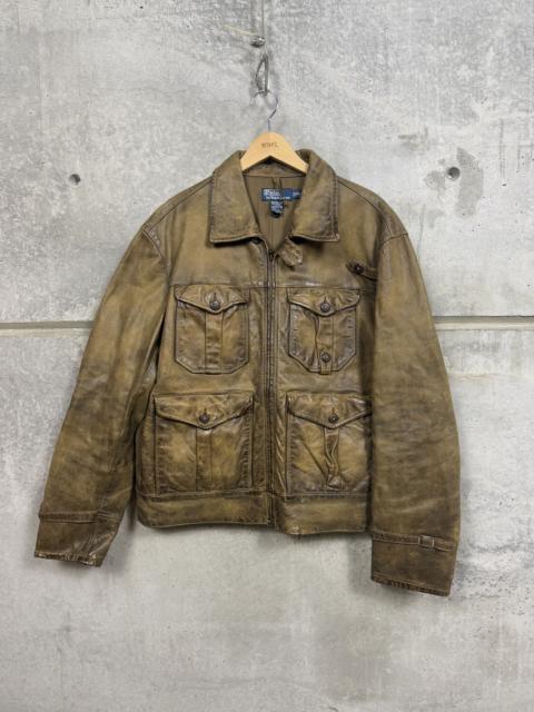 Polo Ralph Lauren Polo Ralph Lauren Distressed Leather Newsboy Jacket
