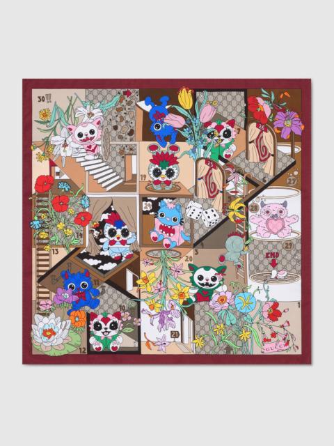 GUCCI Gucci Besties printed silk twill carré