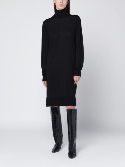 TOTEME Black turtleneck dress in wool and silk