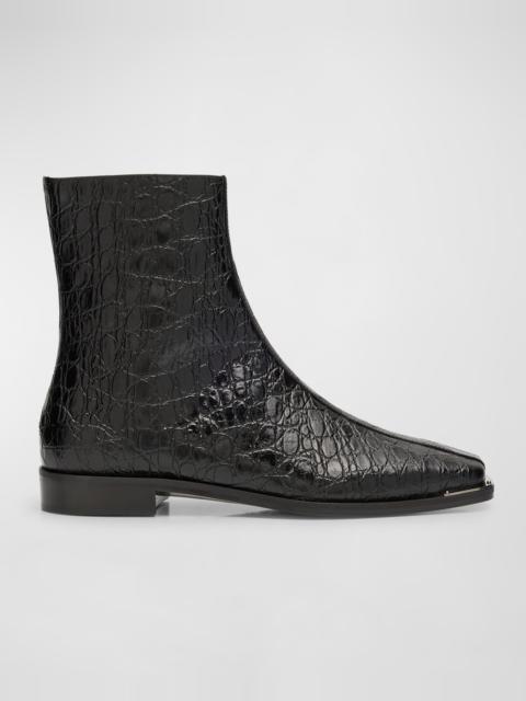 Men's Morpheus Croc-Effect Ankle Boots