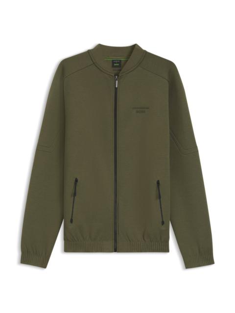 BOSS PORSCHE X BOSS ZIPPER-UP SWEATSHIRT WITH EMBOSSED ARTWORK