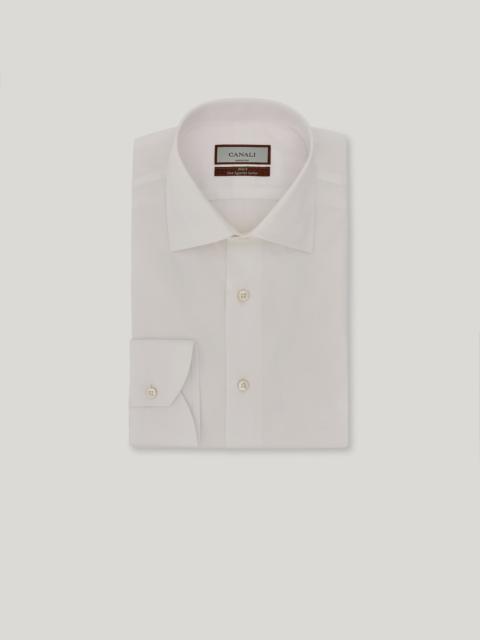 Canali WHITE FIL-À-FIL 200/2 COTTON REGULAR-FIT FORMAL SHIRT