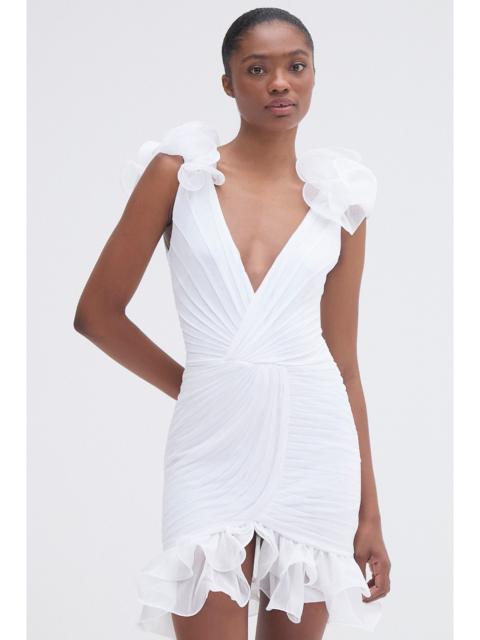 PatBO SILK PLISSE FLUTTER MINI DRESS