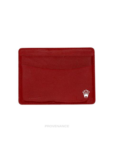 ROLEX Rolex Card Holder Wallet - Red Leather