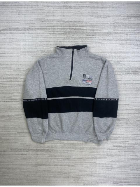Other Designers U.S. Polo Assn. × Vintage - Vtg 90s U.S Polo Assn Embroidery Logo Half Zipper Sweatshirt